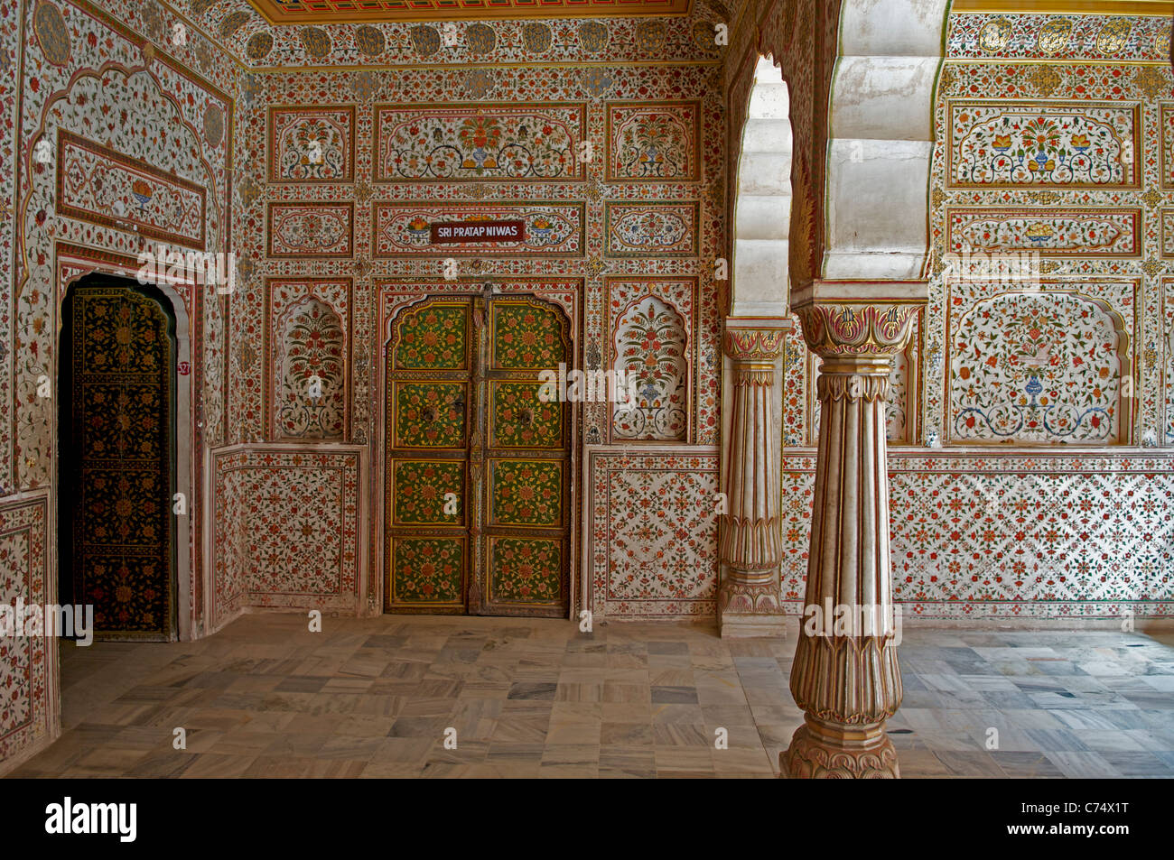 Audience room Junagarh Fort Bikaner Rajasthan India Stock Photo