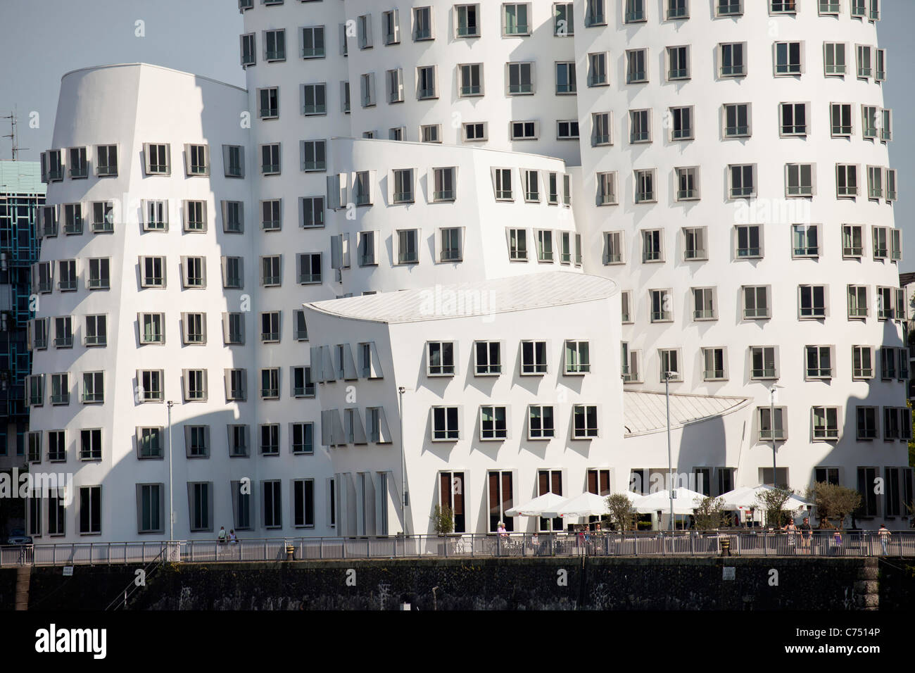 The Neue Zollhof  designed by  architect Frank O. Gehry of Media Harbor in  Duesseldorf,  Germany Stock Photo