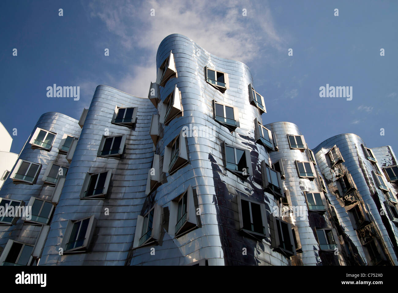 The Neue Zollhof  designed by  architect Frank O. Gehry of Media Harbor in  Duesseldorf,  Germany Stock Photo