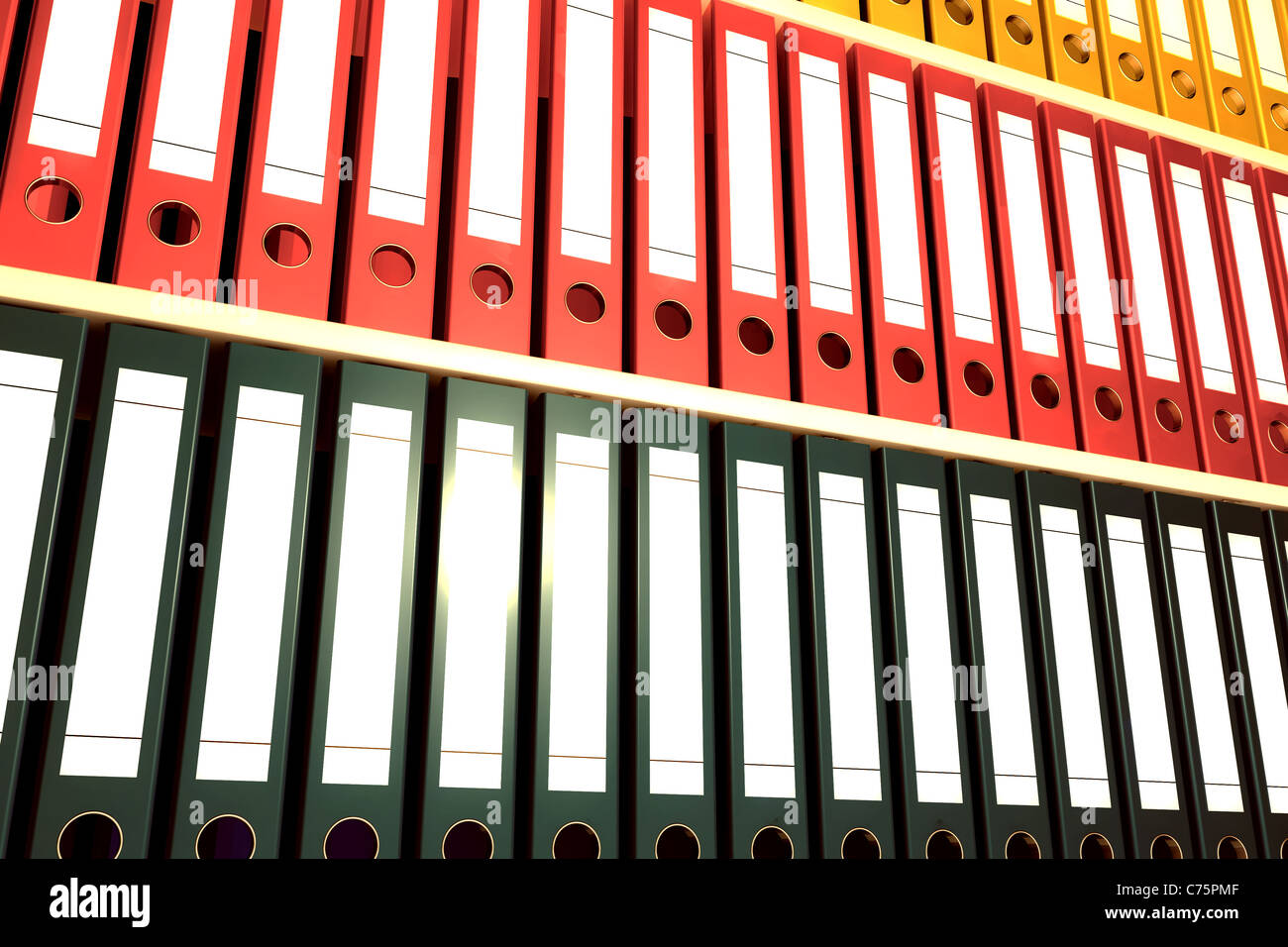 Archive folders rendered in 3d with sunlight effect Stock Photo - Alamy