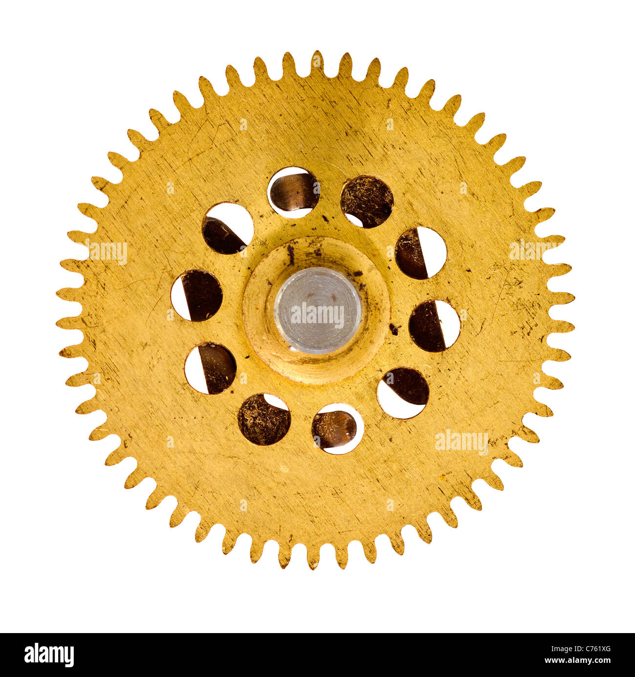old cogwheels - gears - on white background Stock Photo