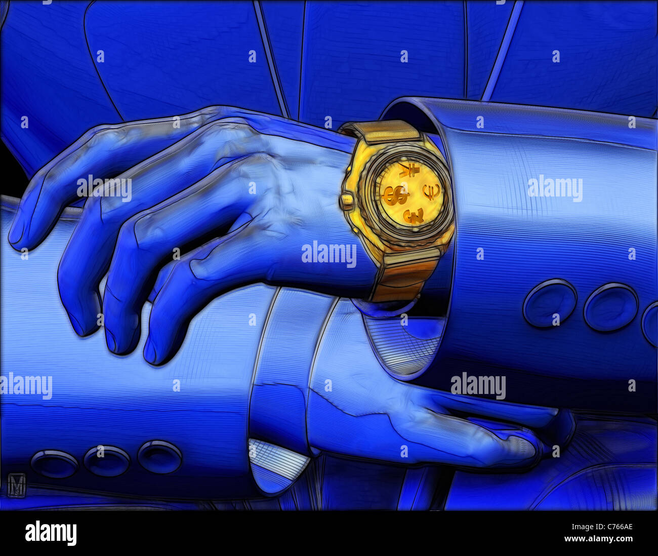 clocks; watches; currency; dollar; euro; pound; yen; business; art; 3D