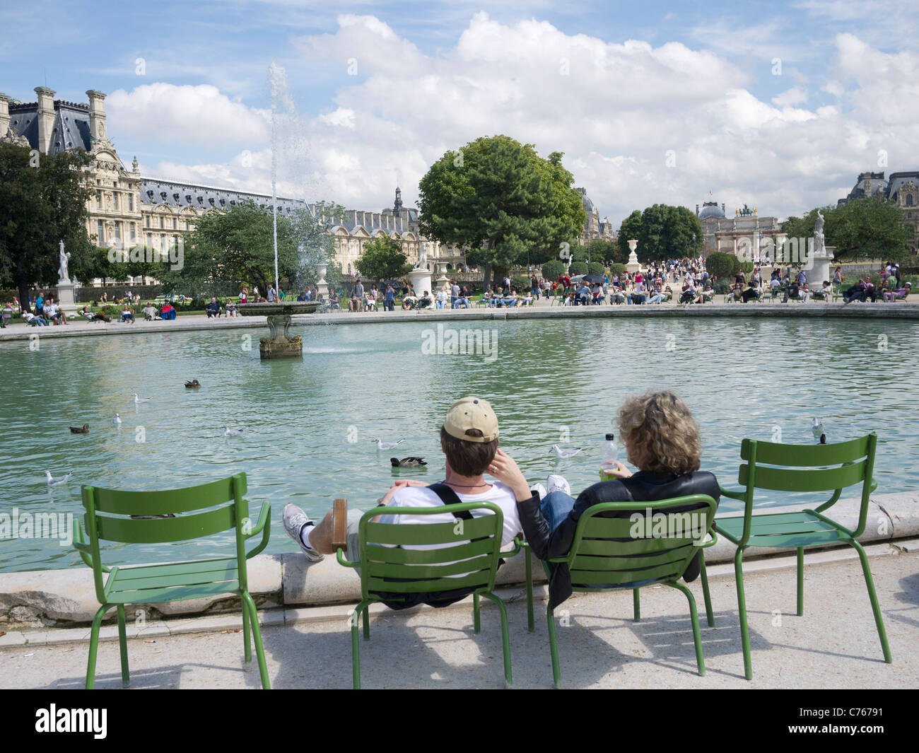 Lac Jardin Du Carrousel, Paris France Stock Photo