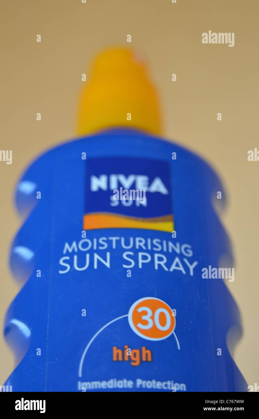 Nivea Moisturising Sun Spray lotion Stock Photo Alamy