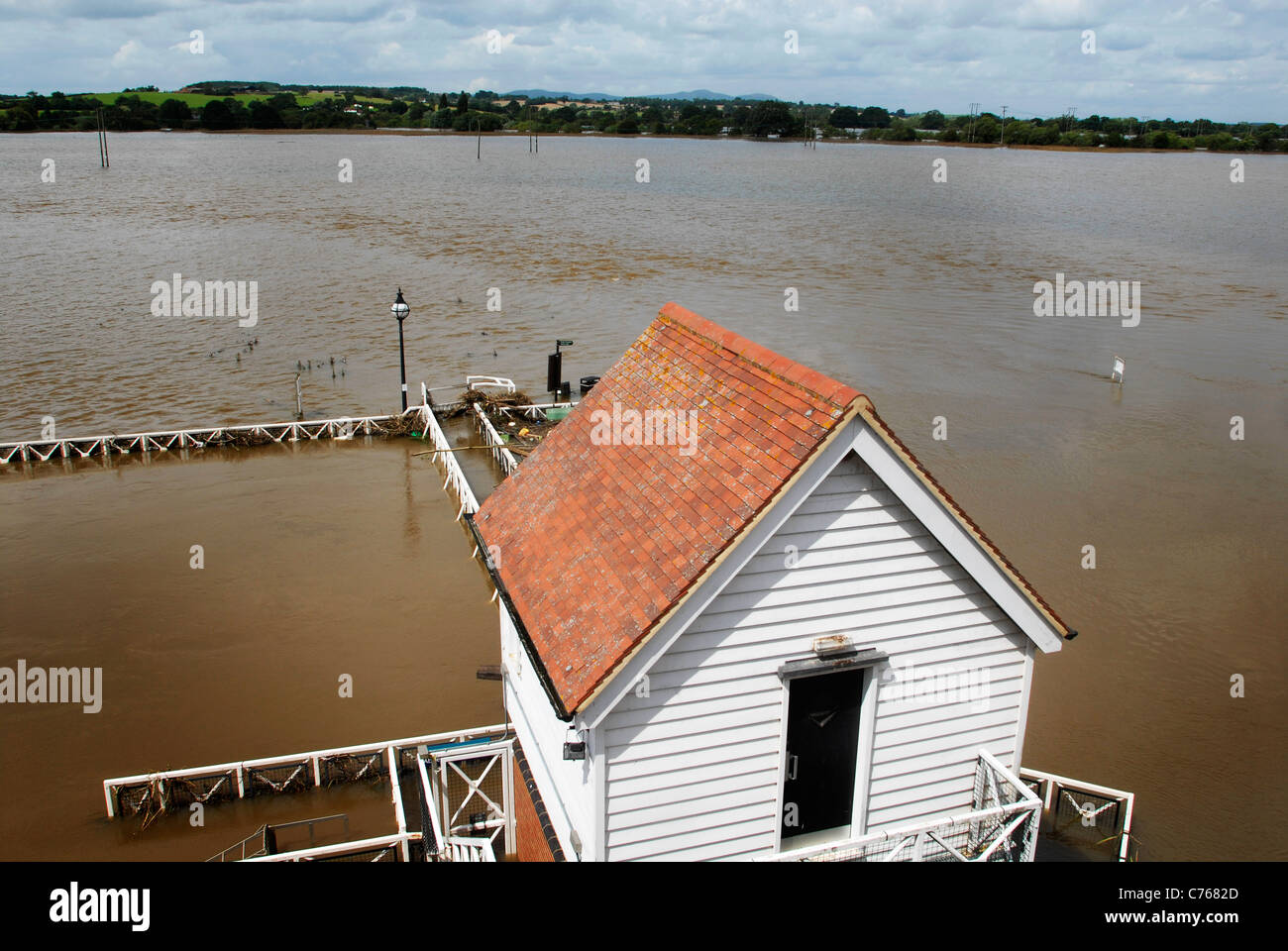 Flooding of the River Severn in Tewkesbury, 2007. Stock Photo