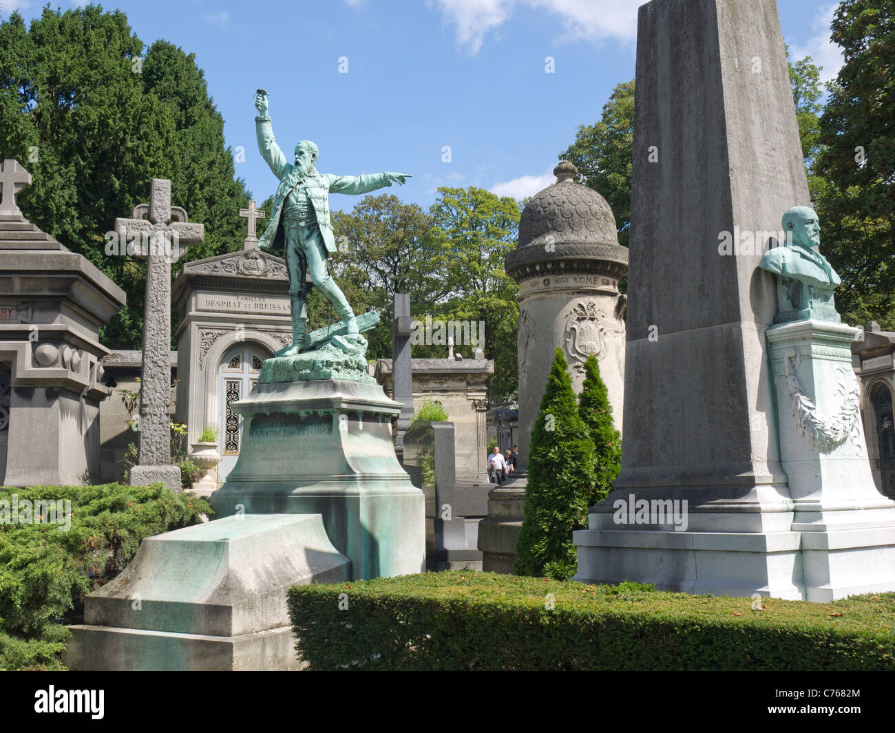 Pere LachaIse  Cemetery Paris. Le Cimetière du Père-Lachaise Stock Photo