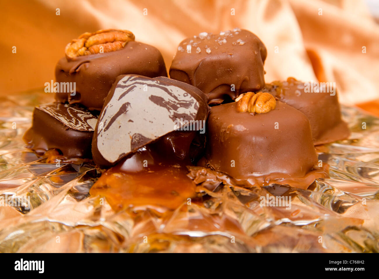 Chocolate truffle candies Stock Photo Alamy