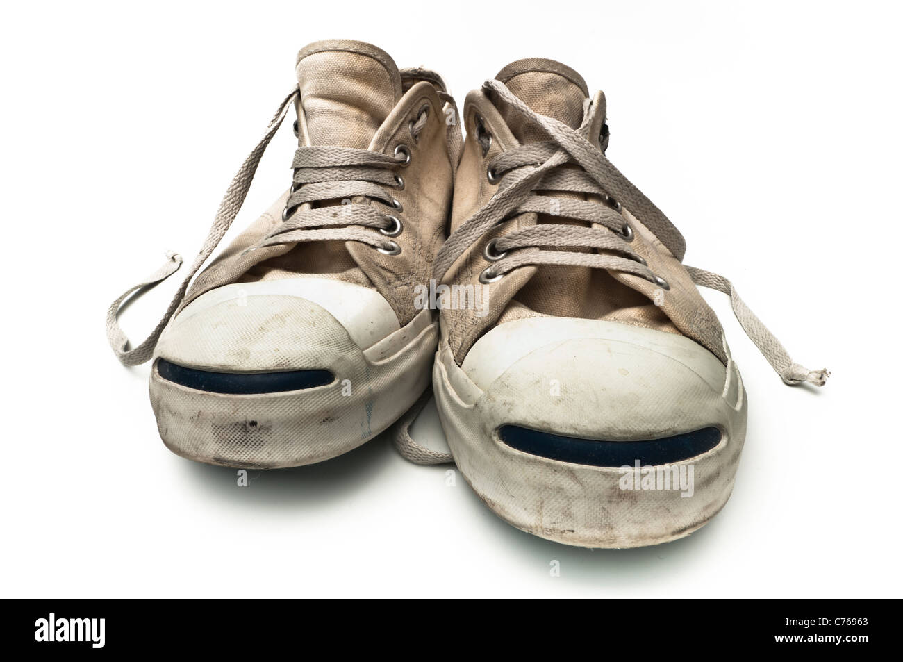 Converse Jack Purcell tennis shoes on a white background Stock Photo