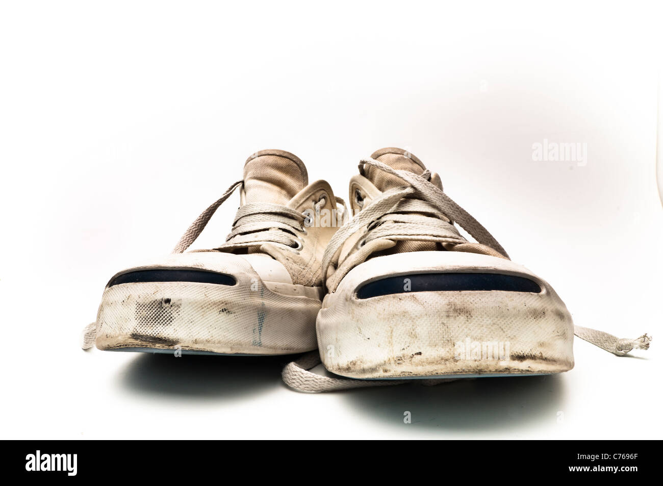 Converse Jack Purcell tennis shoes on a white background Stock Photo