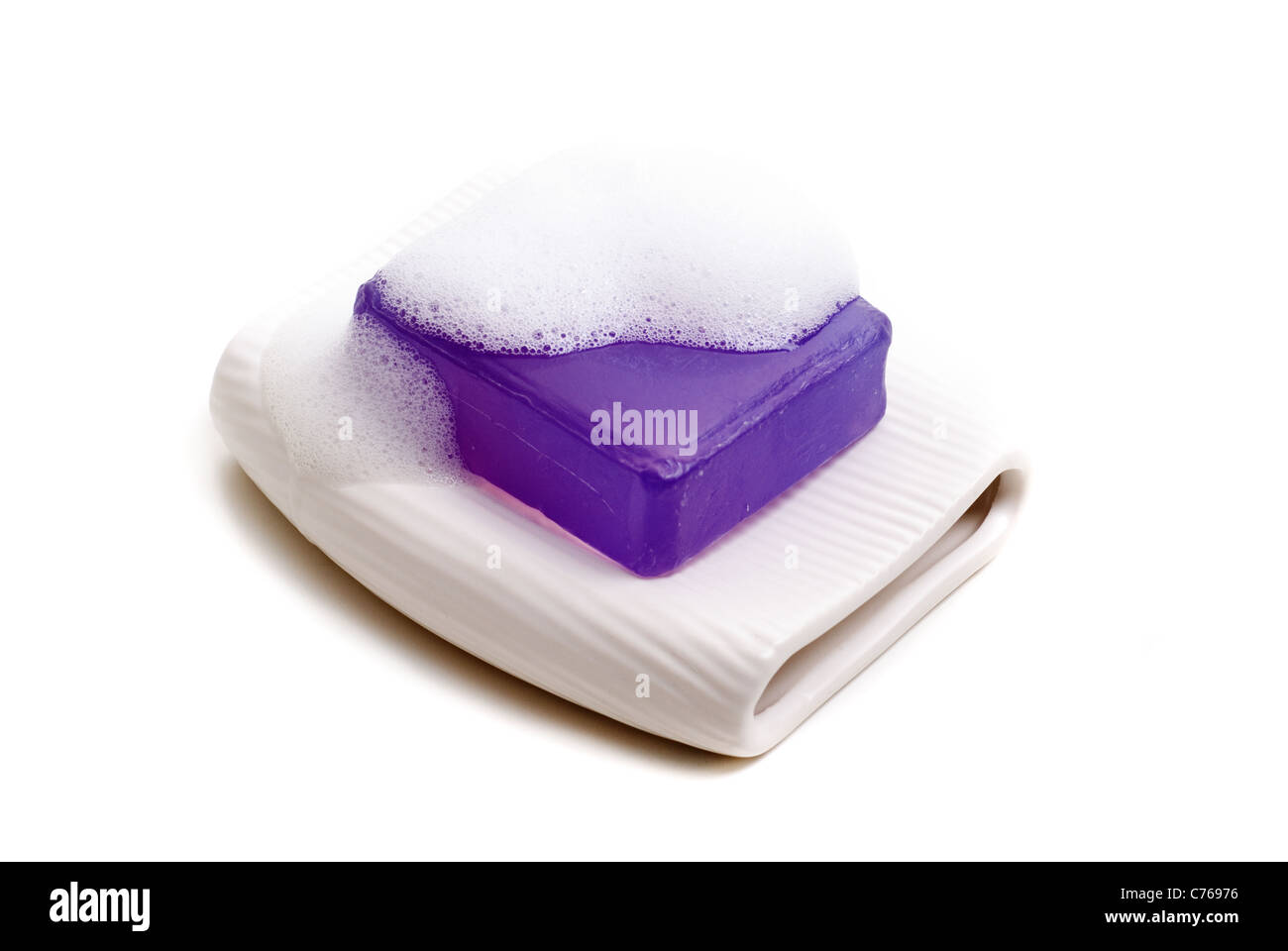 Bar of soap with soap bubbles Stock Photo Alamy