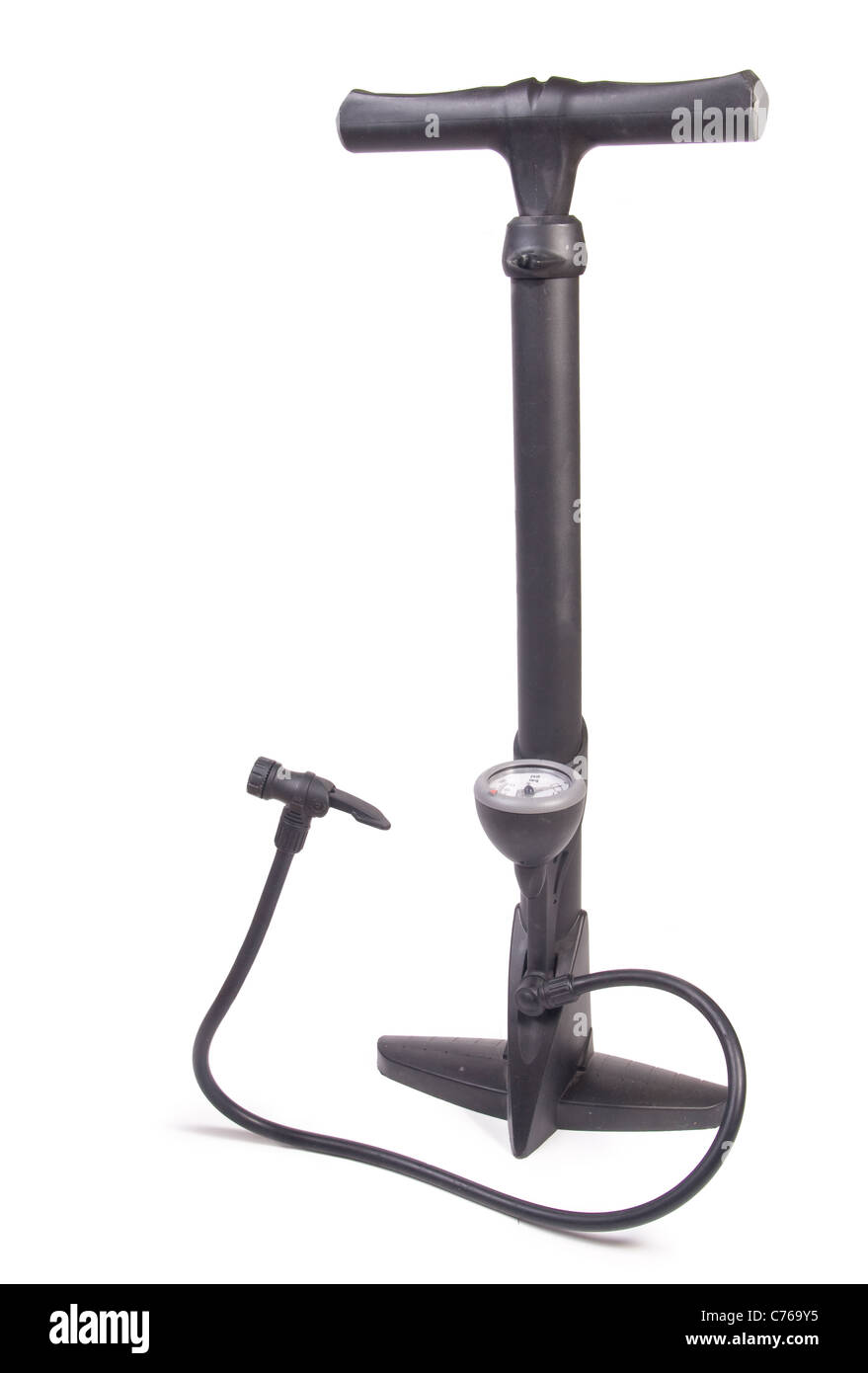 Manual air pump with barometer Stock Photo - Alamy