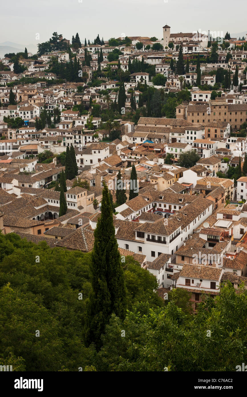 The Albaicin District from The Alhambra, Granada, Spain Stock Photo