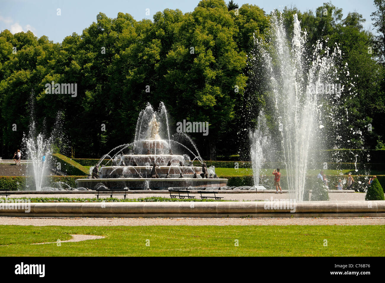 Latona Fountain, Herrenchiemsee Herreninsel Upper Bavaria Germany Stock Photo