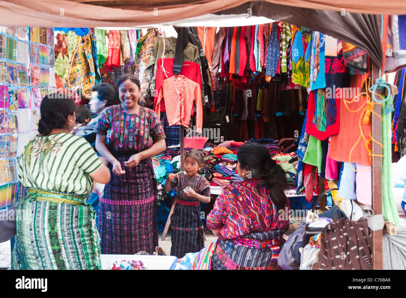 inside the traditional Solola Market, Guatemala, Central America Stock