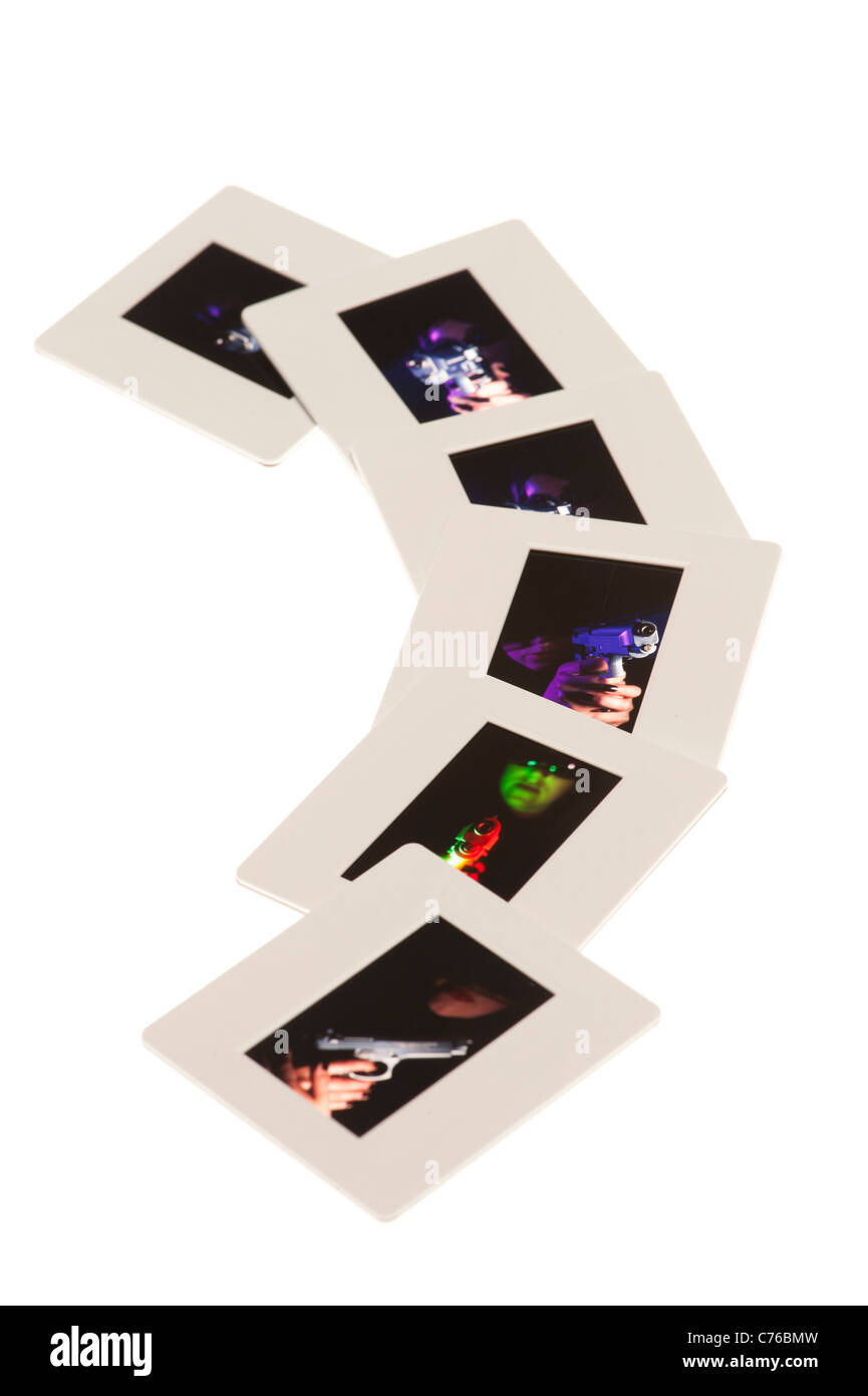 35mm film colour transparencies, E6 process, mounted slides Stock Photo