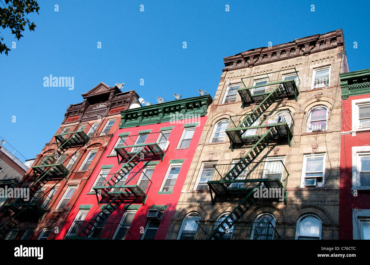 Apartment buildings in Chinatown New York, USA Stock Photo