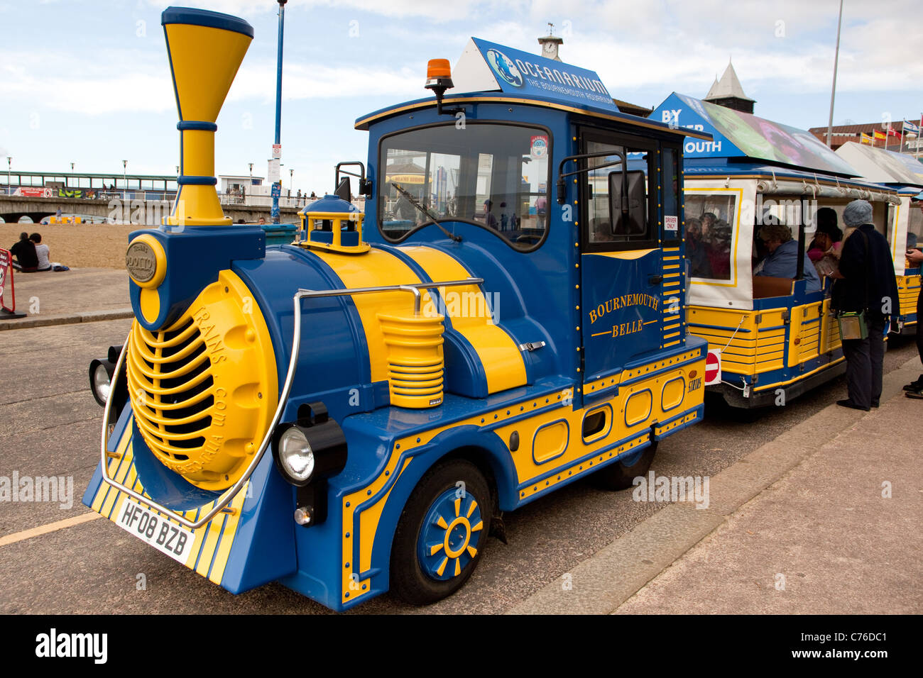Bournemouth Belle Road train at Bournemouth seafront England UK Stock