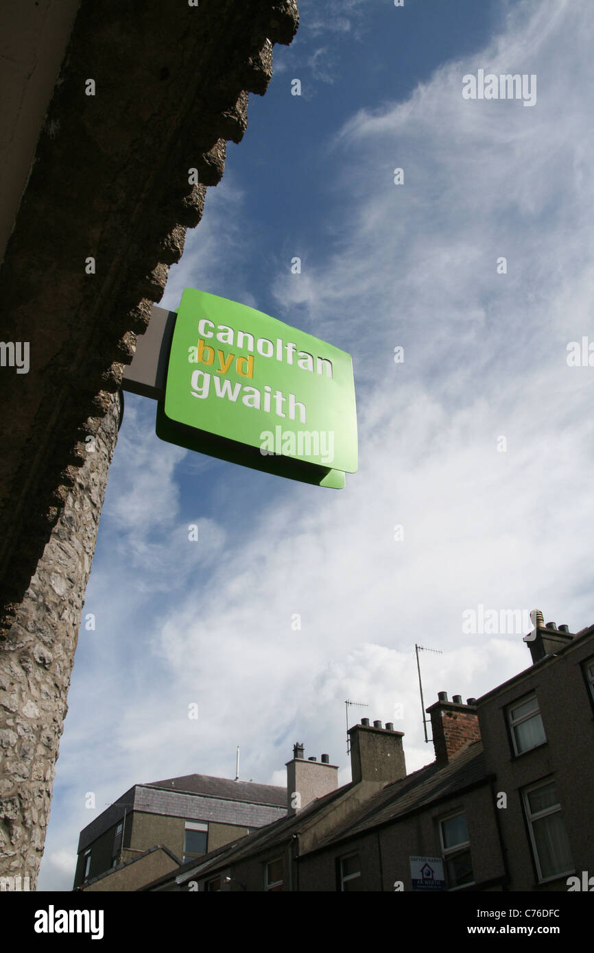 welsh language job centre sign in caernarfon wales great britain uk