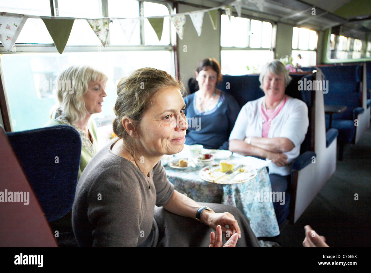 Celebrity chef Sarah Weiner filming in Dorset, England, UK for a German TV series. Stock Photo