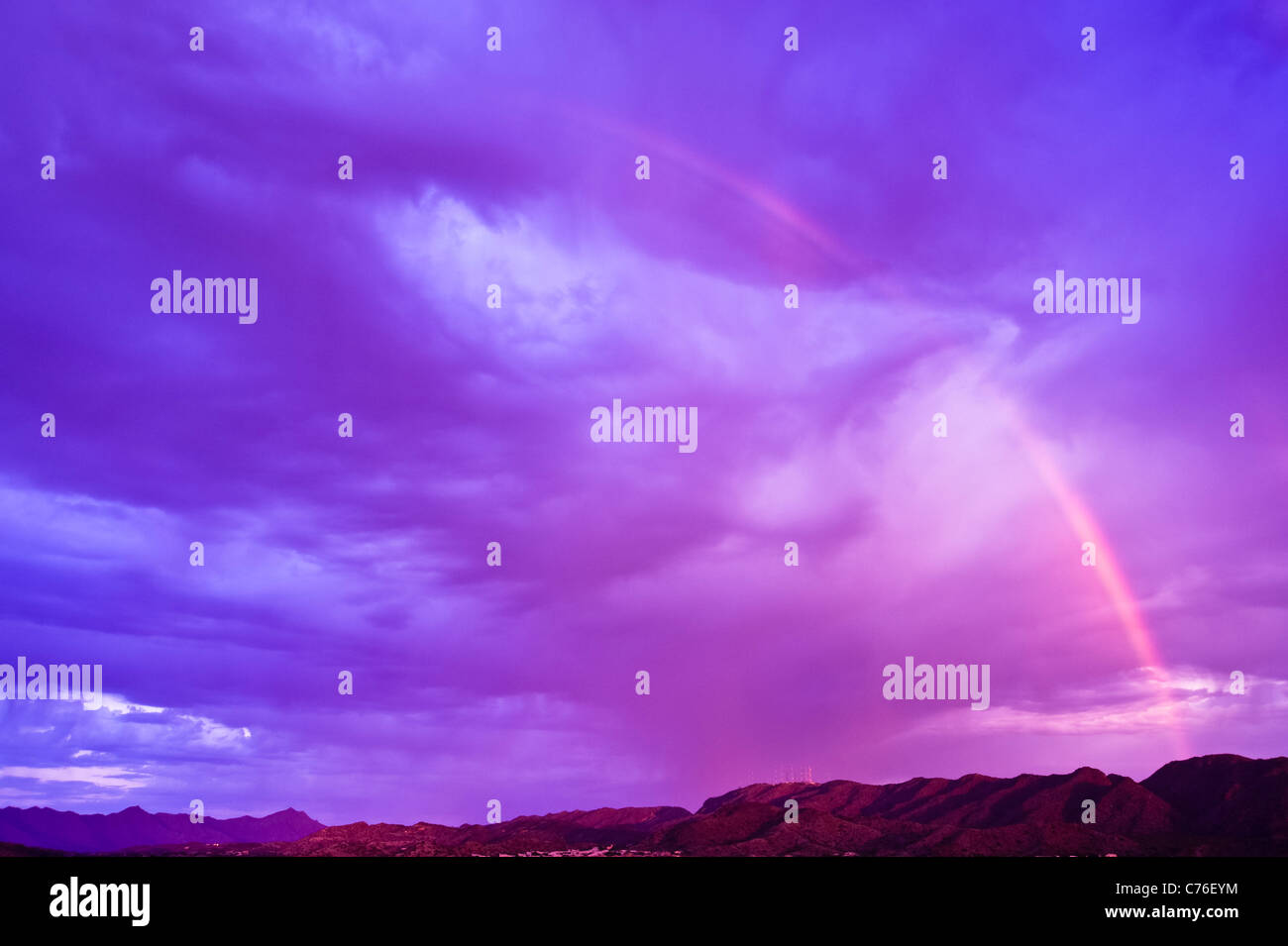 A beautiful sunrise from Sunray Park in Ahwatukee/Phx. Arizona Stock