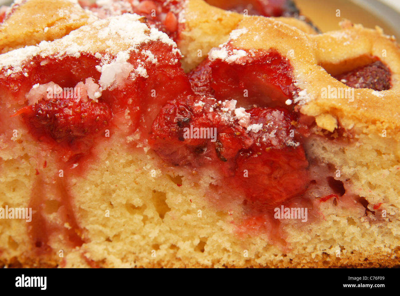 piece of cake with strawberries Stock Photo - Alamy