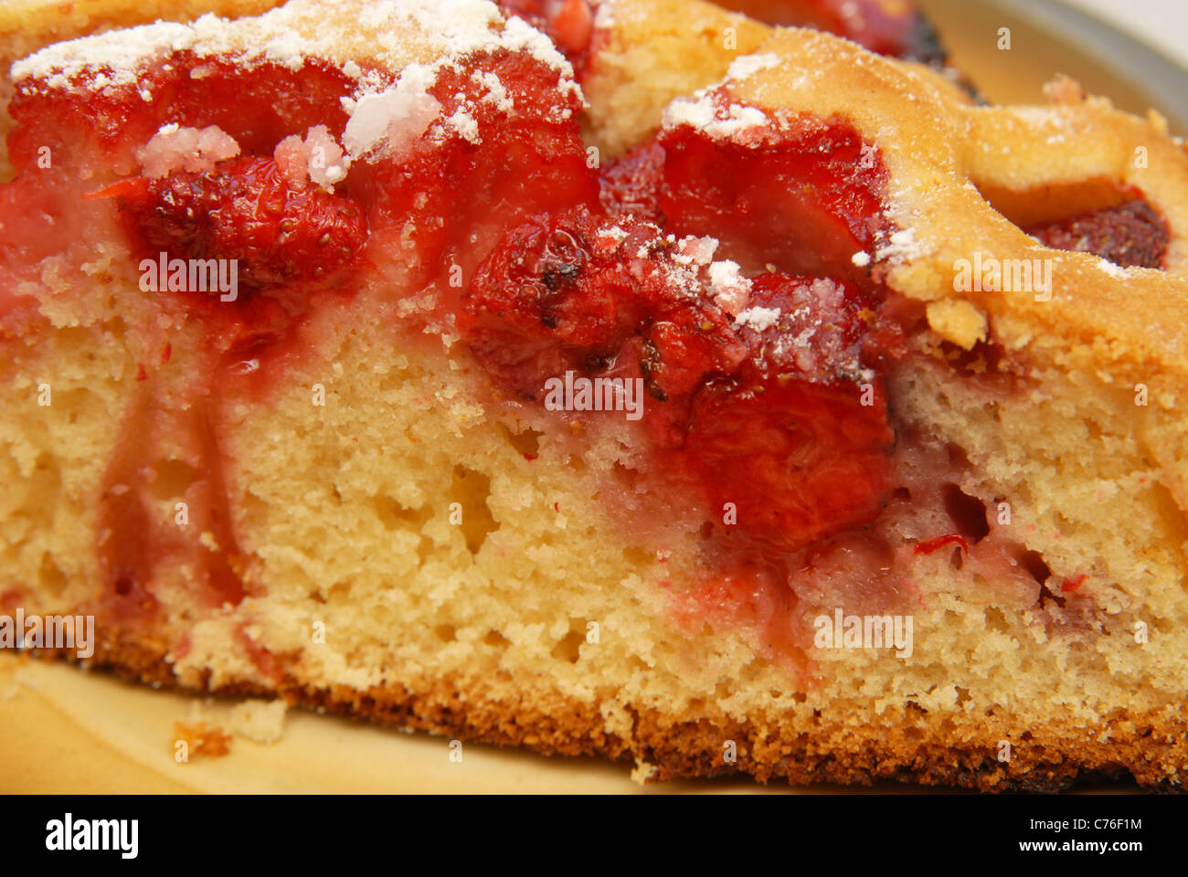 piece of cake with strawberries Stock Photo - Alamy
