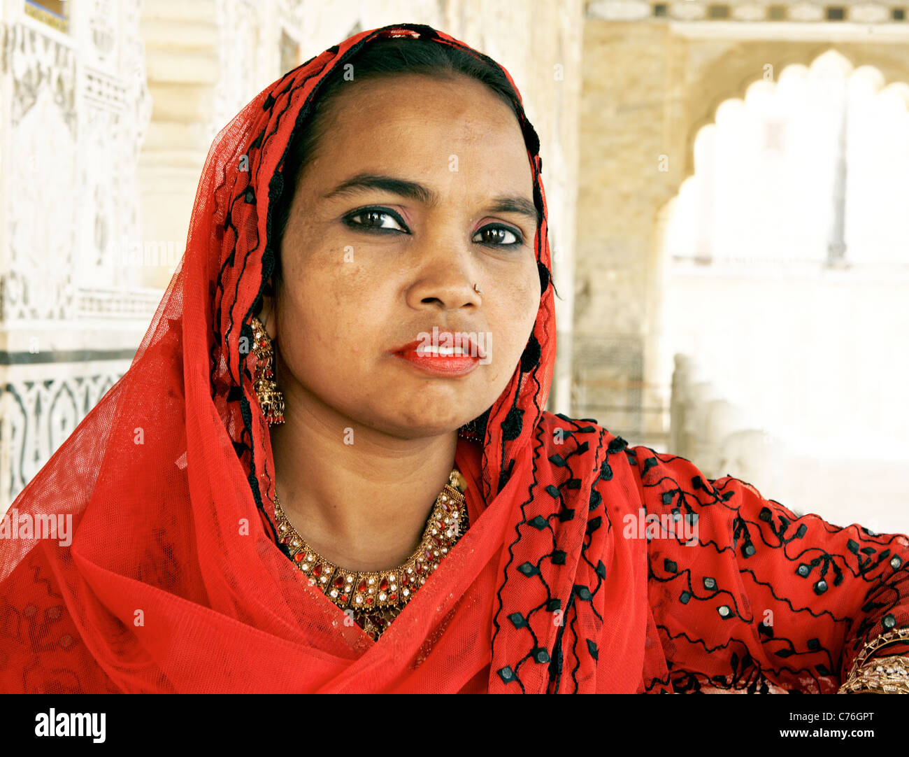 Indian Woman In A Sari Jodhpur Rajasthan India Stock Photo - Alamy