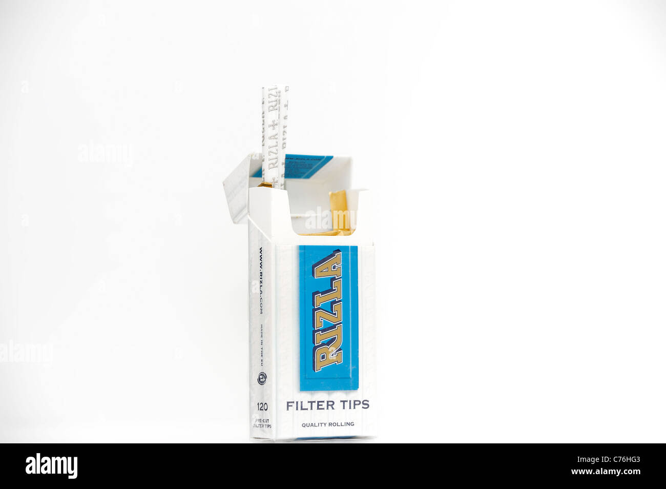 packet of rizla filter tips english packagng Stock Photo
