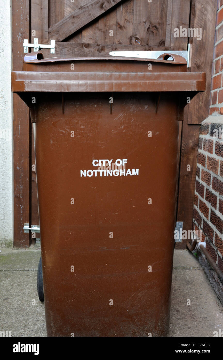city of nottingham garden waste dustbin england uk Stock Photo