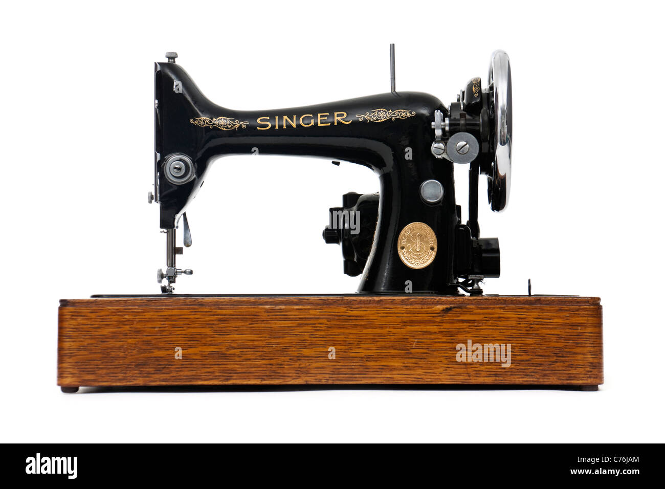 1936 antique Singer 99k electric semi-industrial sewing machine Stock Photo