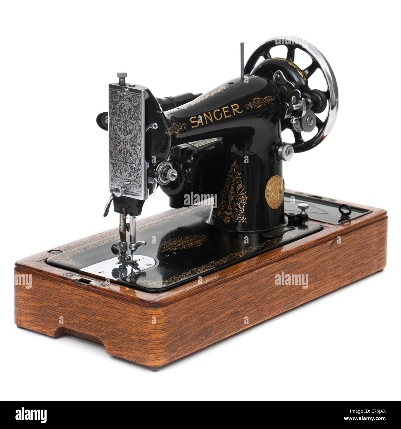 1936 antique Singer 99k electric semi-industrial sewing machine Stock Photo