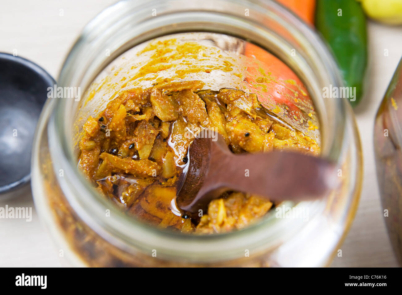Ginger pickle in a jar Stock Photo