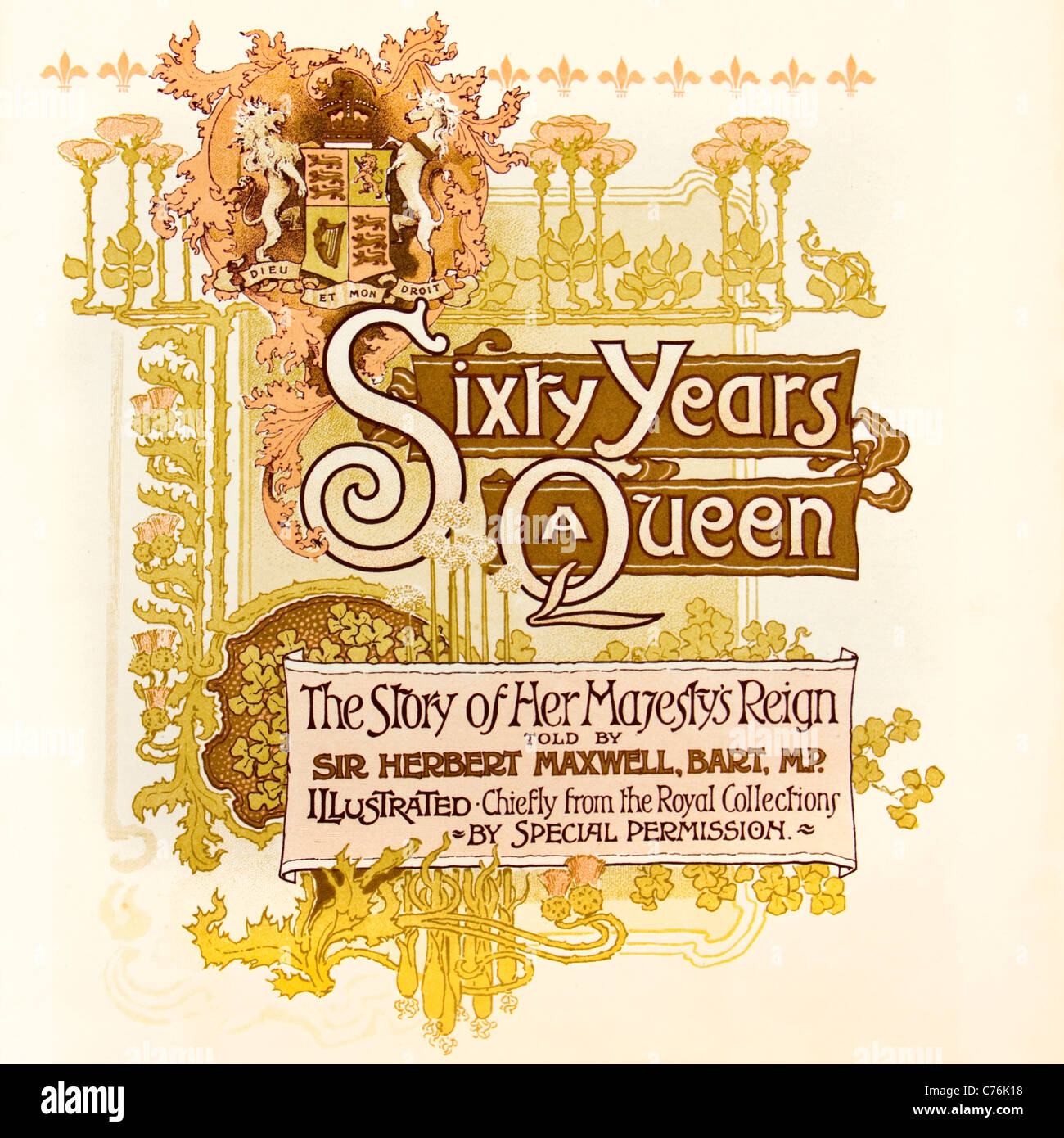 Title page of "Victoria, Sixty Years a Queen" by Sir Herbert Maxwell