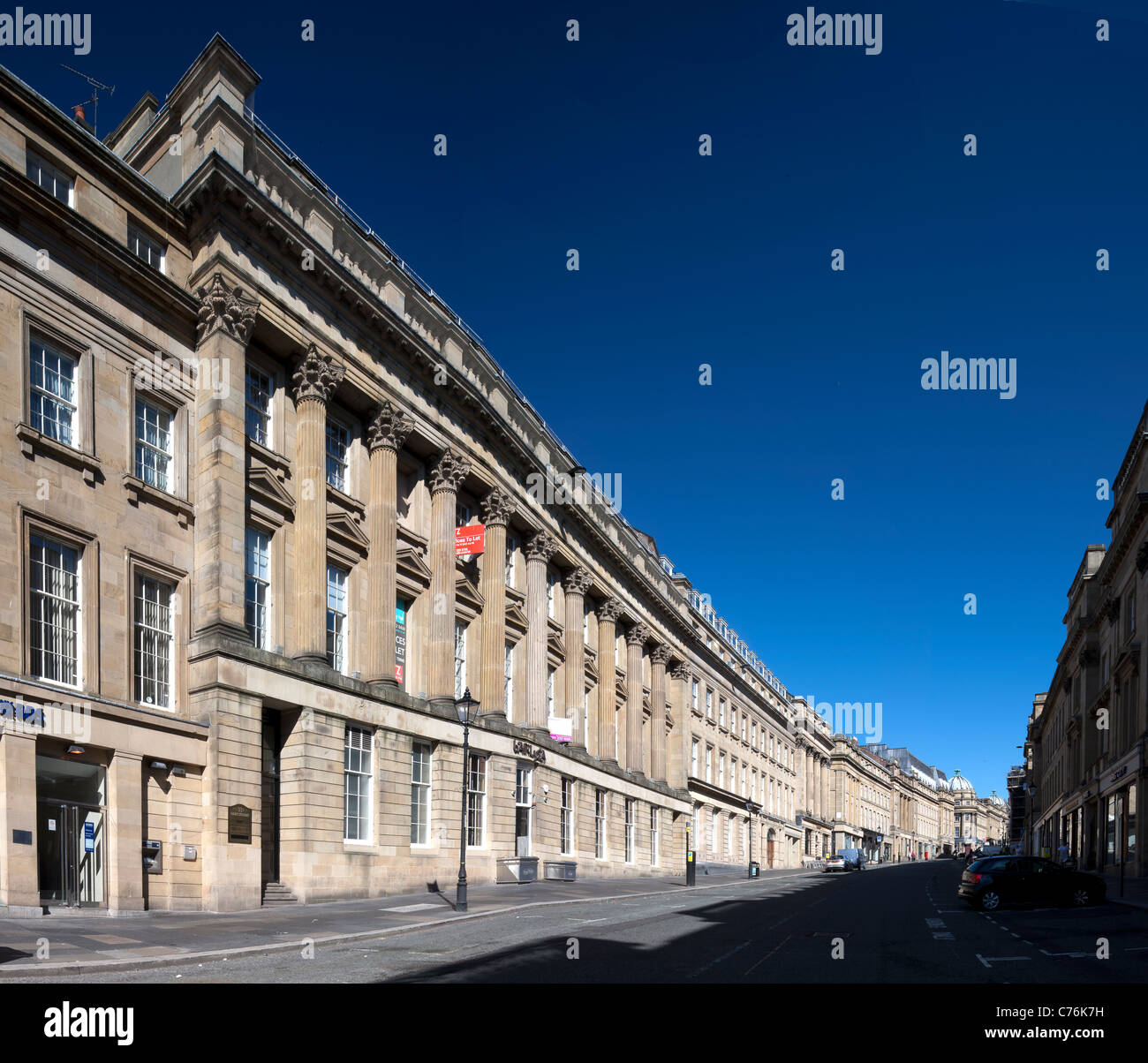 The stunning architecture of Grey Street, Newcastle upon Tyne Stock Photo