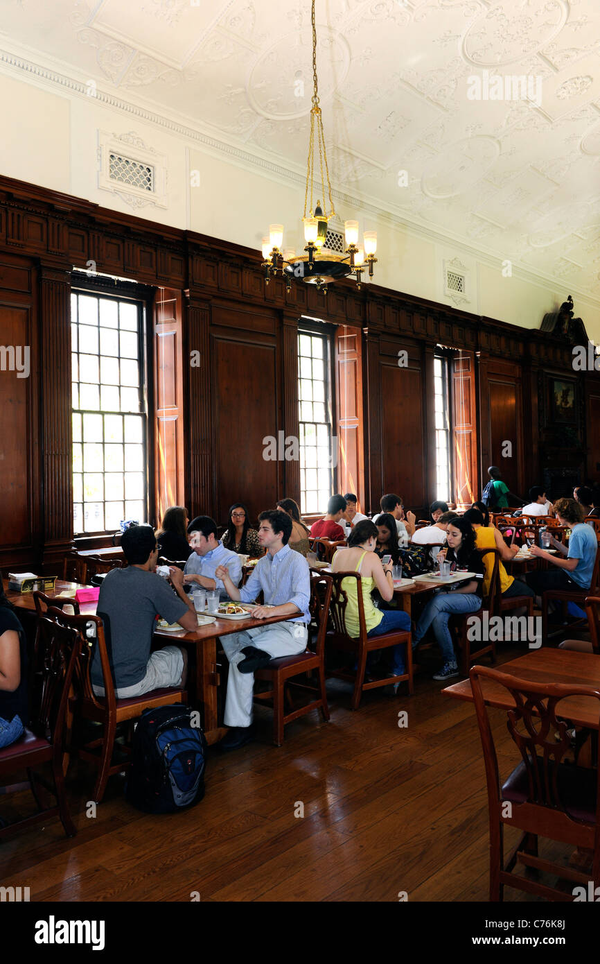 Yale University Summer School students in Davenport Residential dining hall. Stock Photo