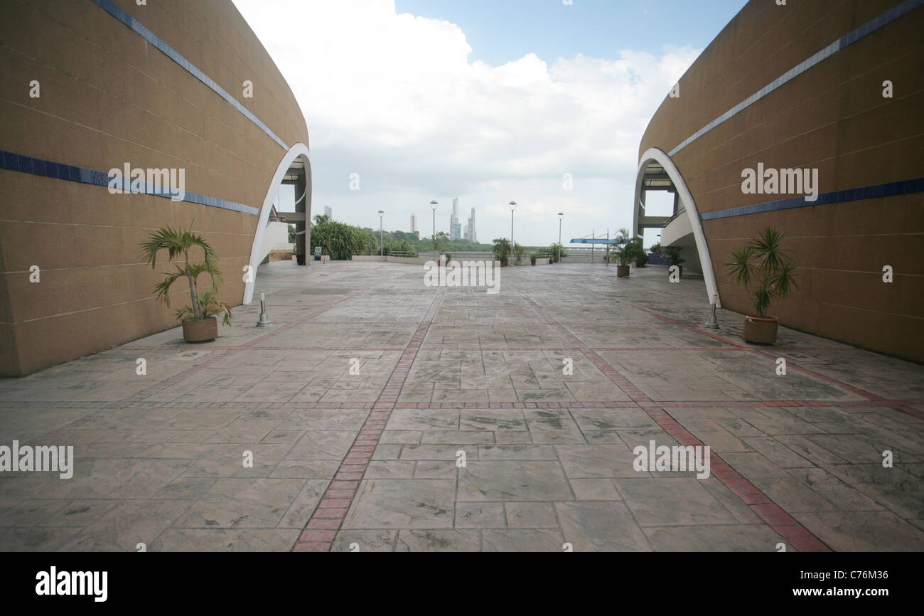 Panama Viejo visitors area, a World Heritage Site, Panama City, Panama. Museum exhibition areas. Stock Photo