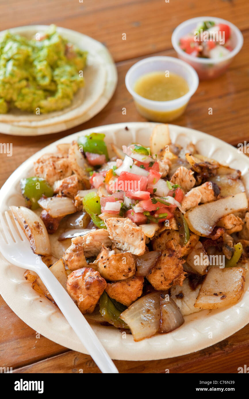 Alambre de Pechuga, La Super Rica Taqueria, Santa Barbara, California, United States of America Stock Photo