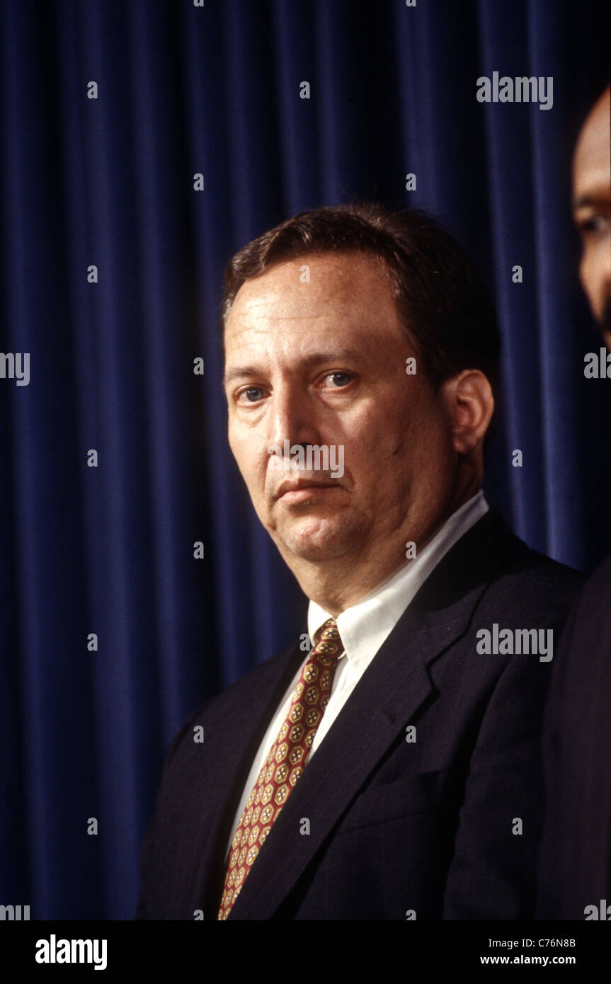 Lawrence Summers during a news conference in the Old Executive Office Building December 13, 1996 in Washington. Stock Photo