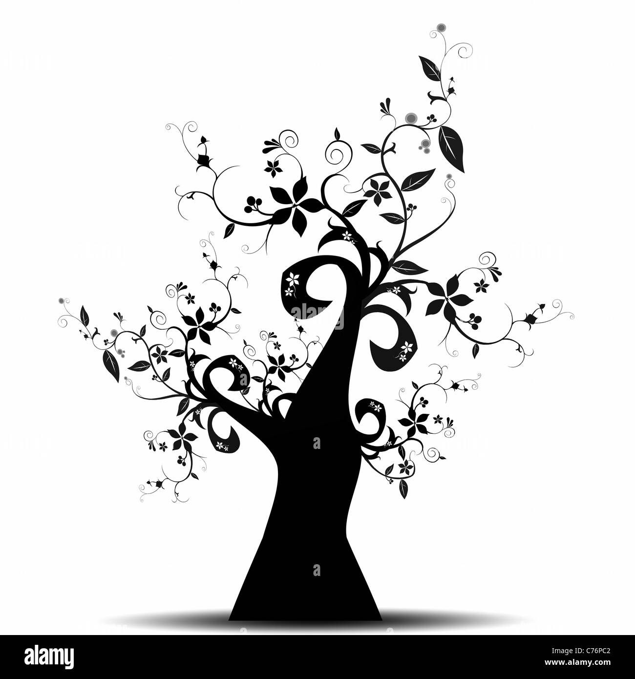 Beautiful abstract art tree isolated on white background Stock Photo ...