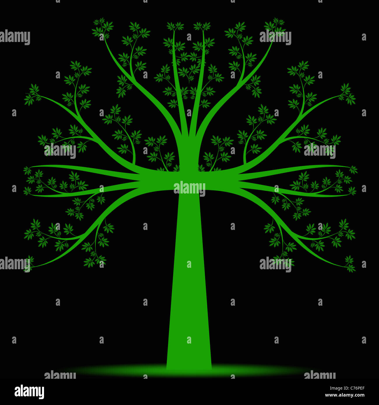 Beautiful art tree isolated on black background Stock Photo - Alamy
