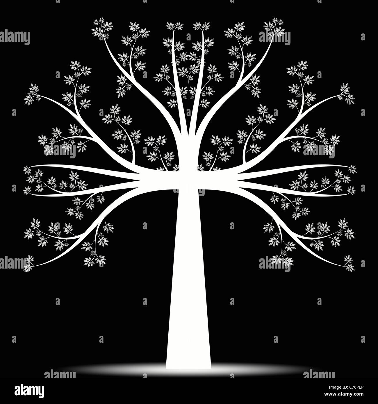 Beautiful art tree isolated on black background Stock Photo - Alamy