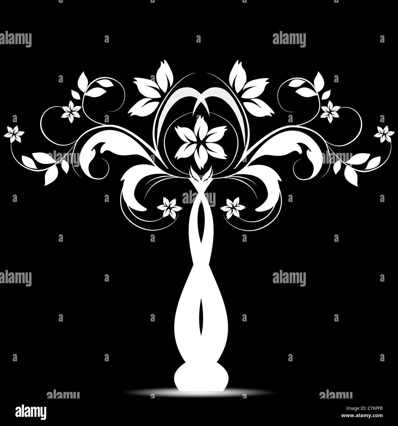 Beautiful art tree isolated on black background Stock Photo - Alamy