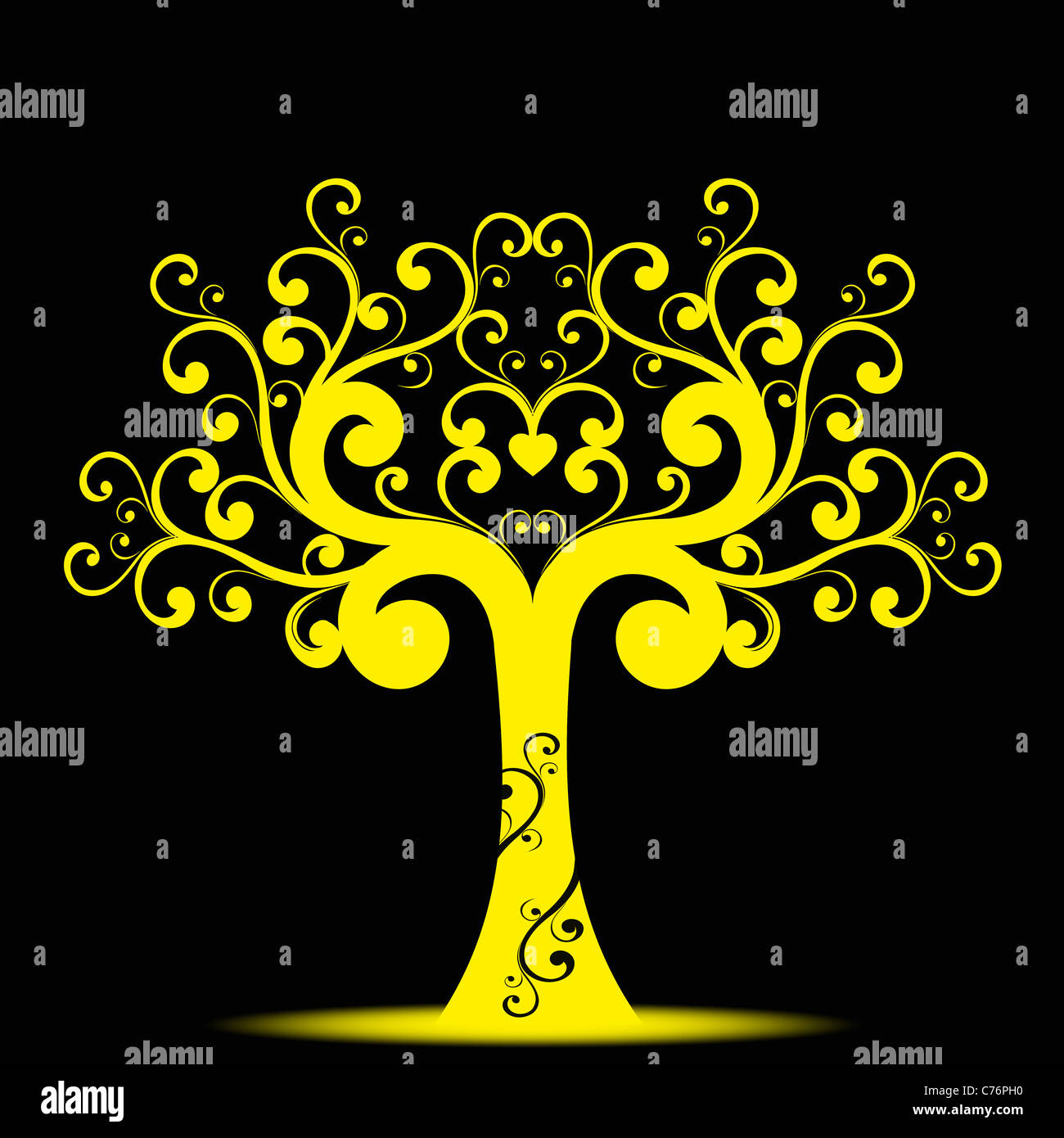 Beautiful art tree isolated on black background Stock Photo - Alamy