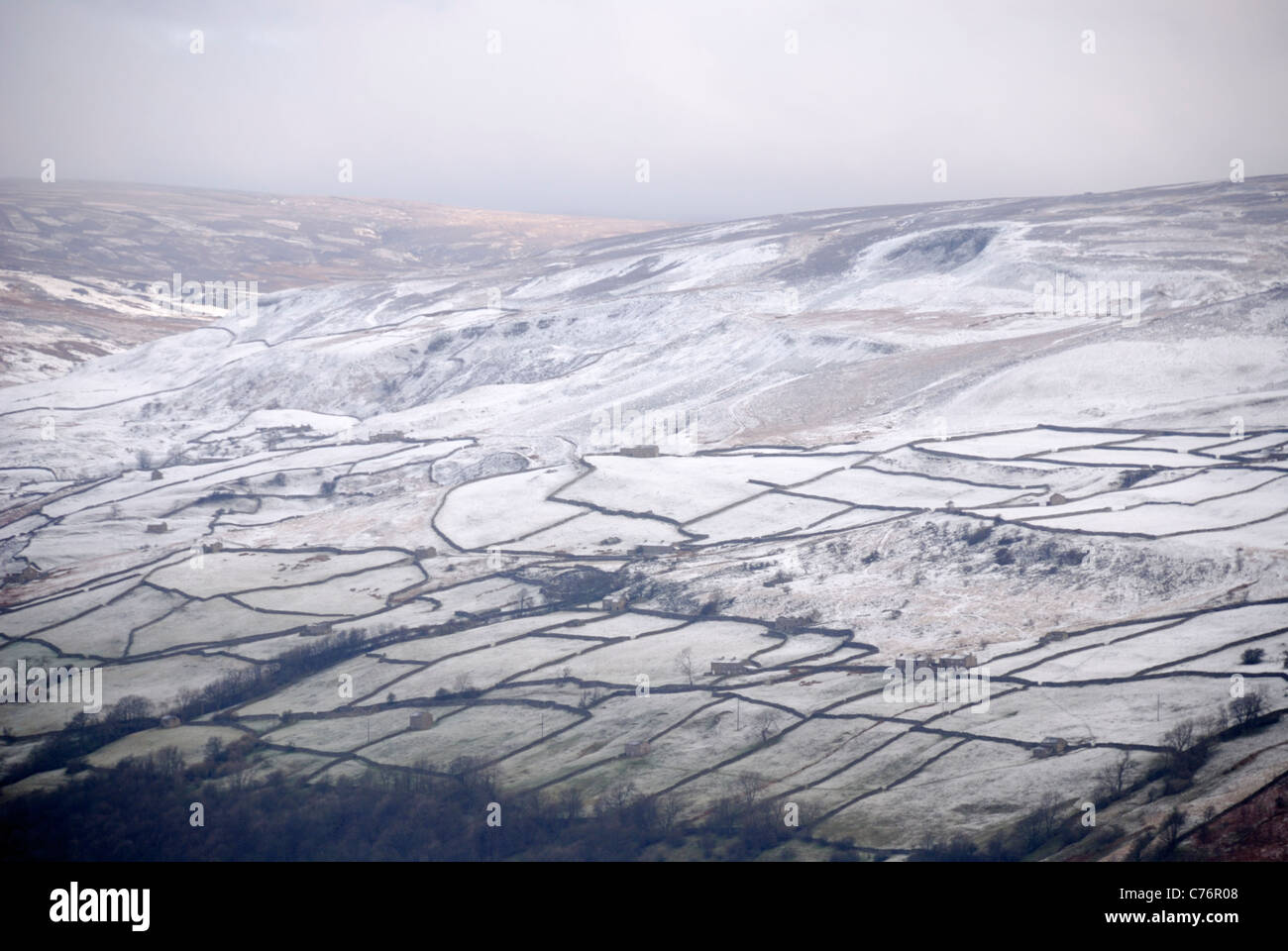 Snow, Swaledale, Yorkshire Dales National Park, UK Stock Photo