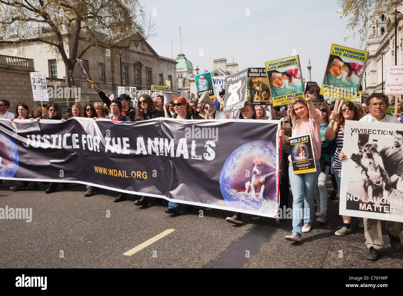 England, London, Whitehall, Animal Rights Demonstration Stock Photo