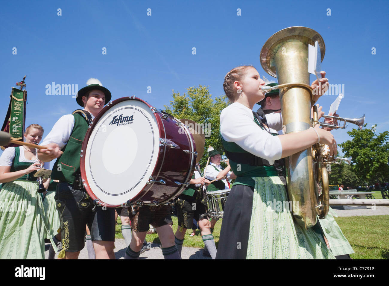 Germany, Bavaria, Burghausen, Folklore Festival, Traditional Bavarian ...