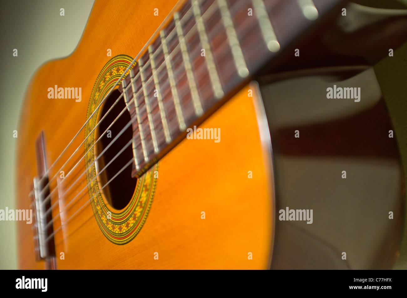 A close up of a nylon string classical guitar Stock Photo Alamy