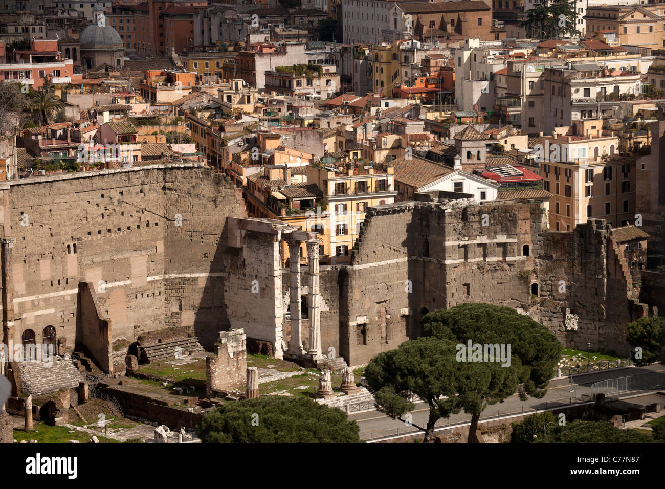 roman remains in the Historic Centre of Rome, Italy Stock Photo