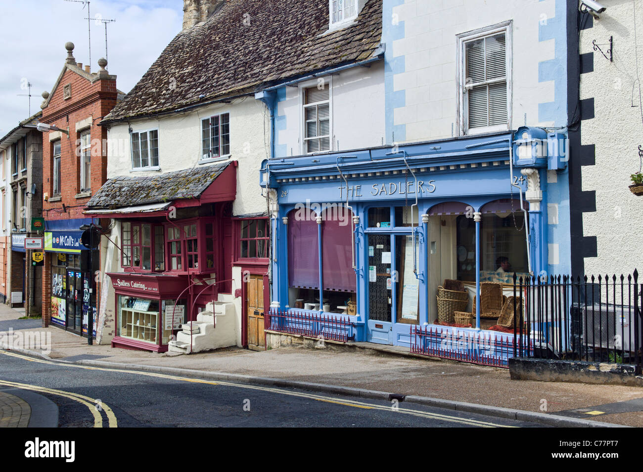 Old shops in Faringdon town centre Oxfordshire UK Stock Photo