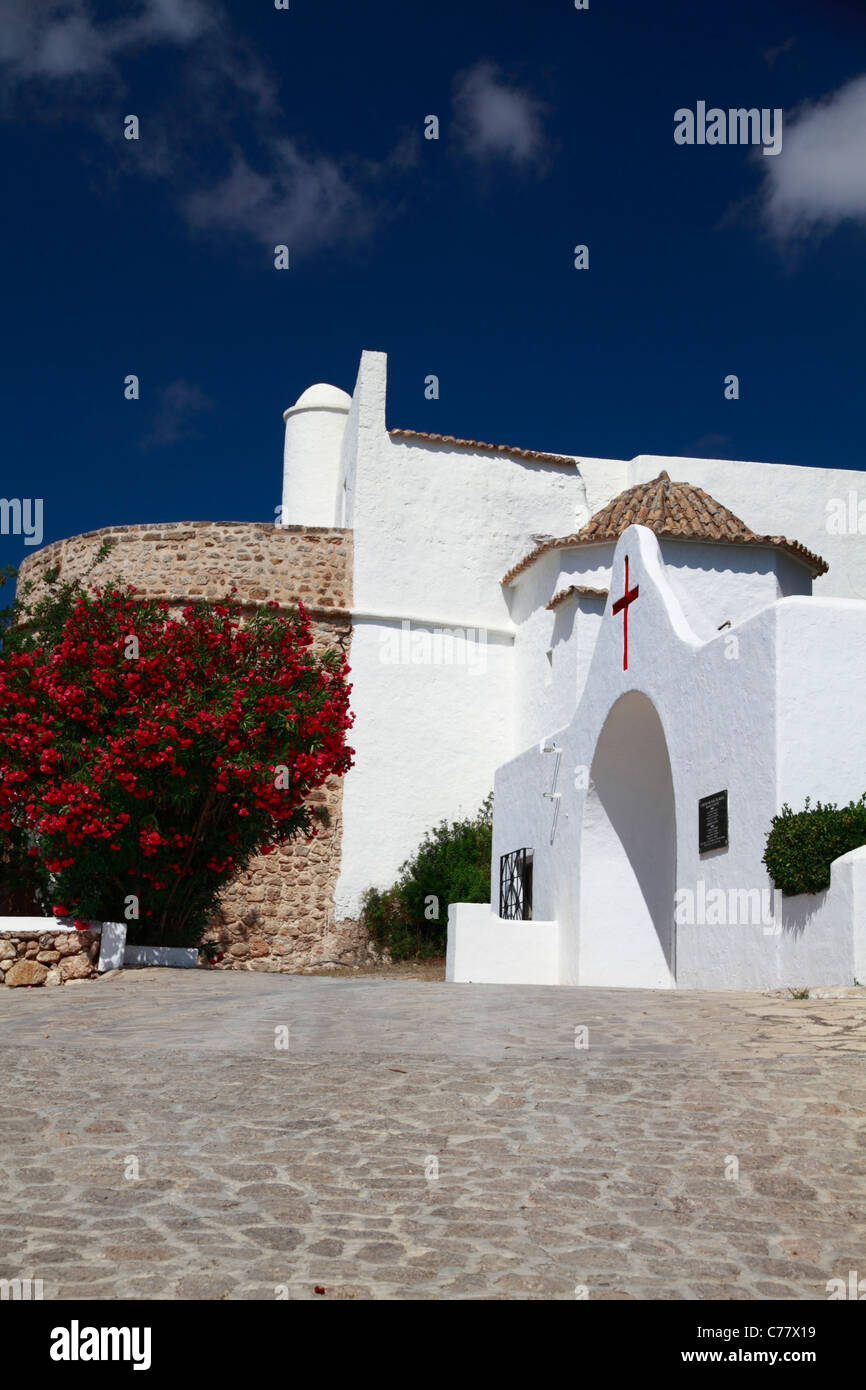 Church-fortress of 'Puig de Missa', Santa Eulalia, Ibiza, Spain Stock Photo